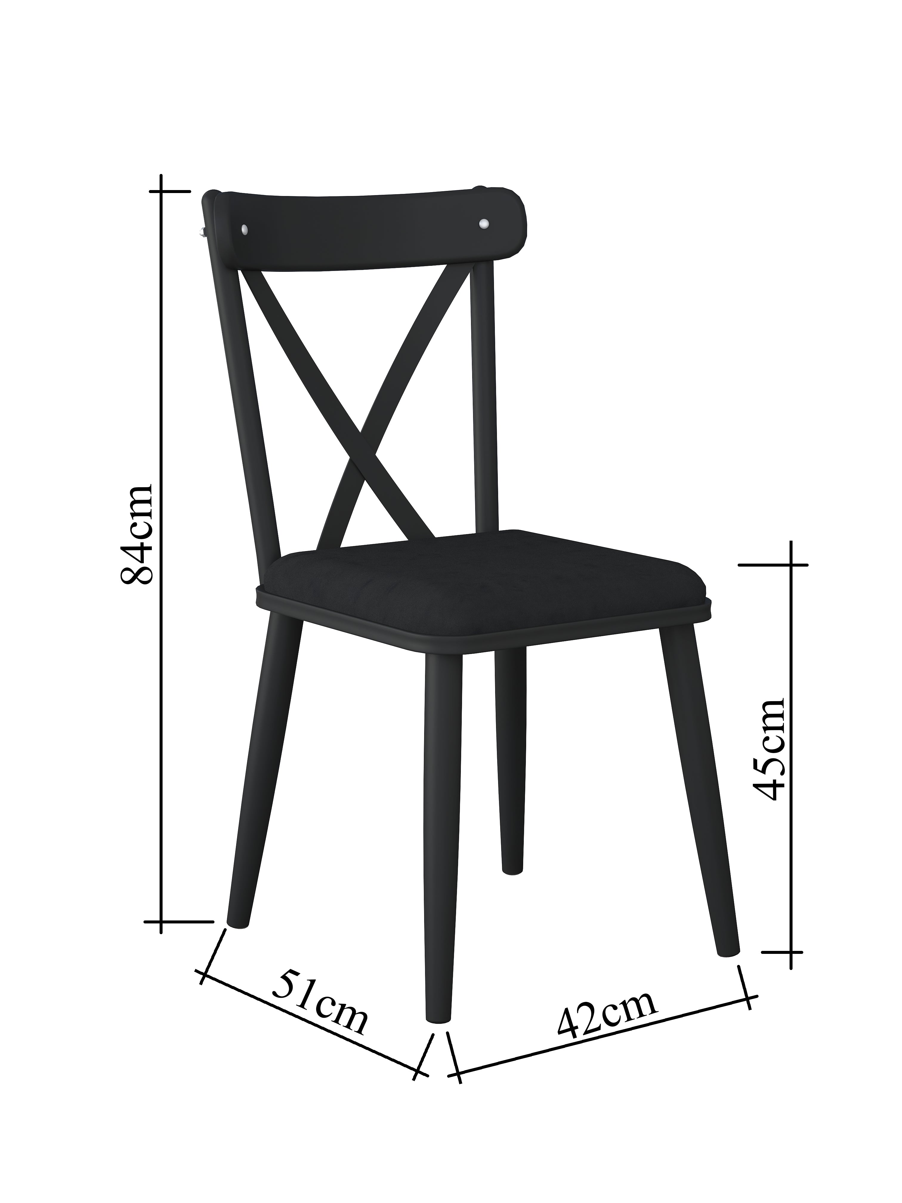 Rani JB108 Metal Sandalye Thonet Sandalye 4'lü Mutfak Yemek Masası Sandalyesi Siyah