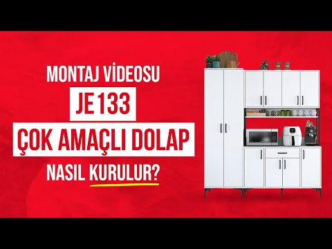 Rani JE133 Çok Amaçlı Dolap 10 Kapaklı 1 Çekmeceli Kiler Mutfak Dolabı Beyaz