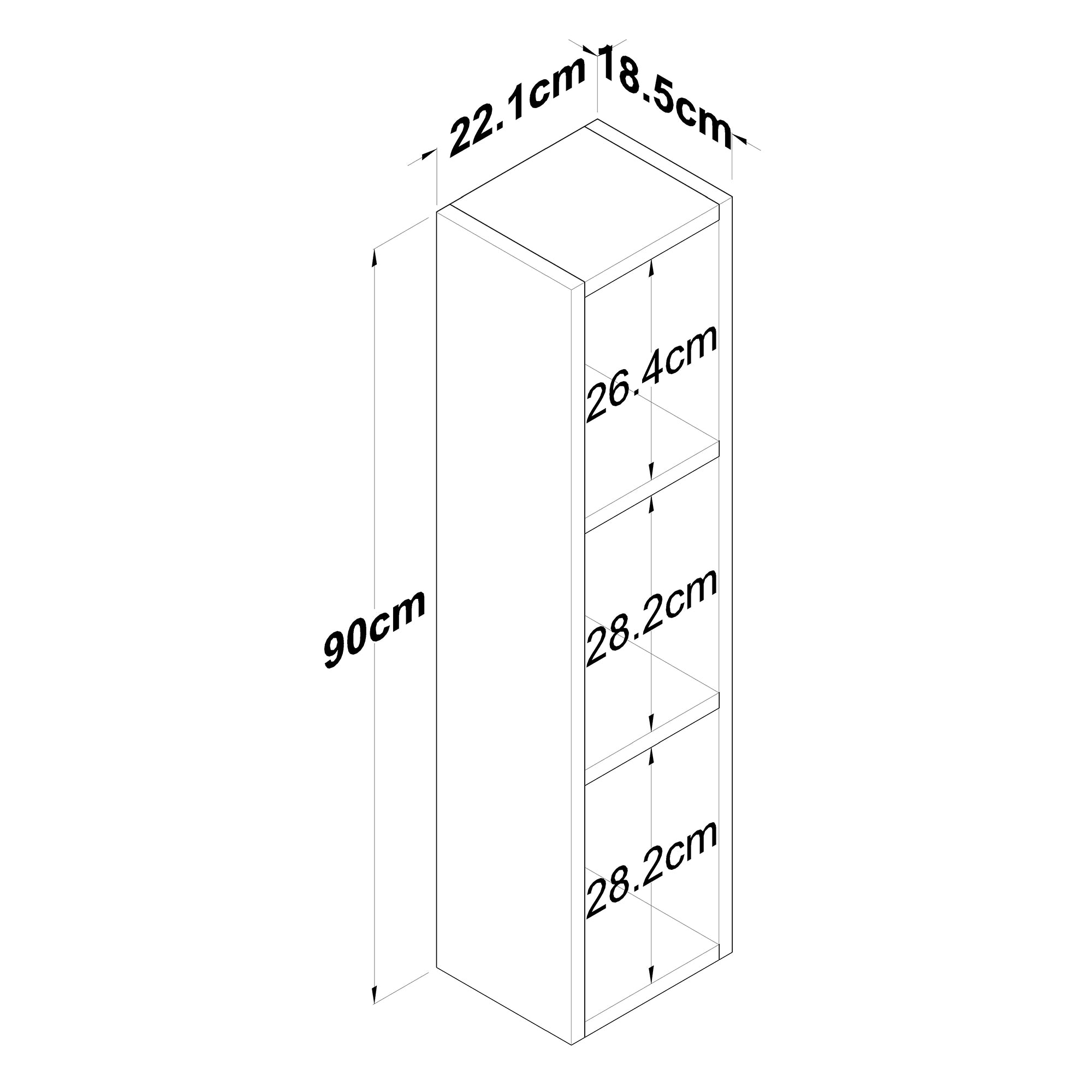 Rani E3 Duvar Rafı 3 Bölmeli Sepet Ceviz