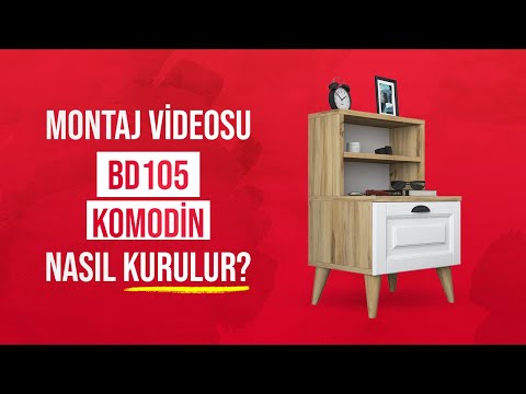 Rani BD105 Komodin 2 Raflı Membran Çekmeceli Komodin Beyaz