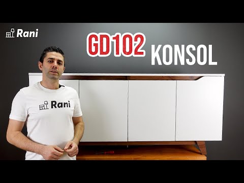 Rani GD102 Modern Ayaklı Konsol Beyaz - Minyatür Ceviz